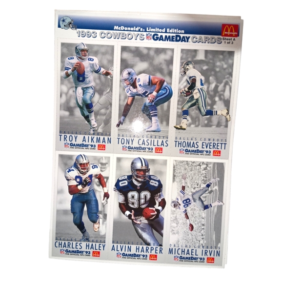 1993 McDonald's Cowboys Game Day Cards - Picture 2 of 4